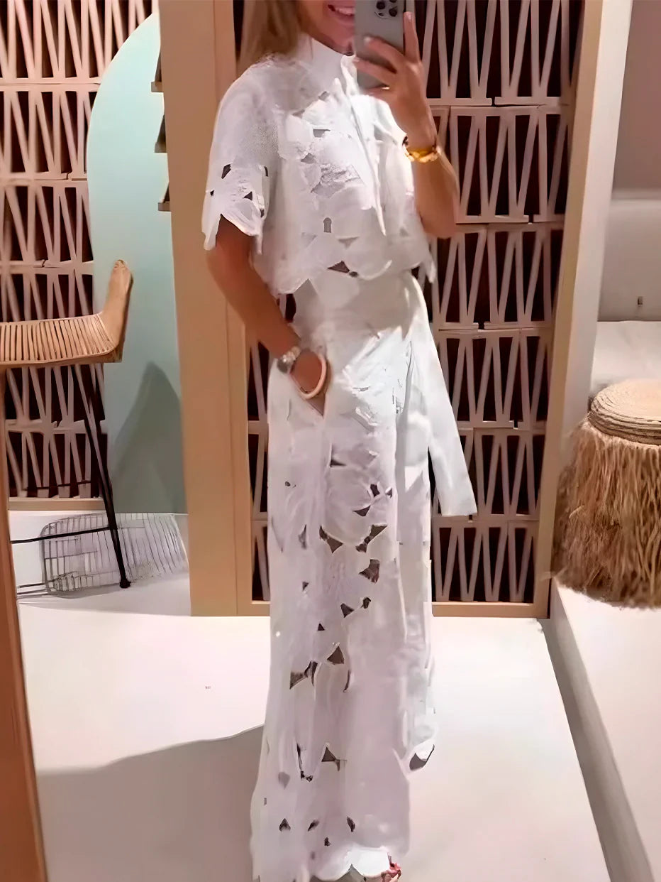 Conjunto Pluzi Calça + Camisa de Renda Leve e Soltinha (Primavera 2025)