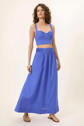 Saia Longuete RYVEI com Pregas e Forro